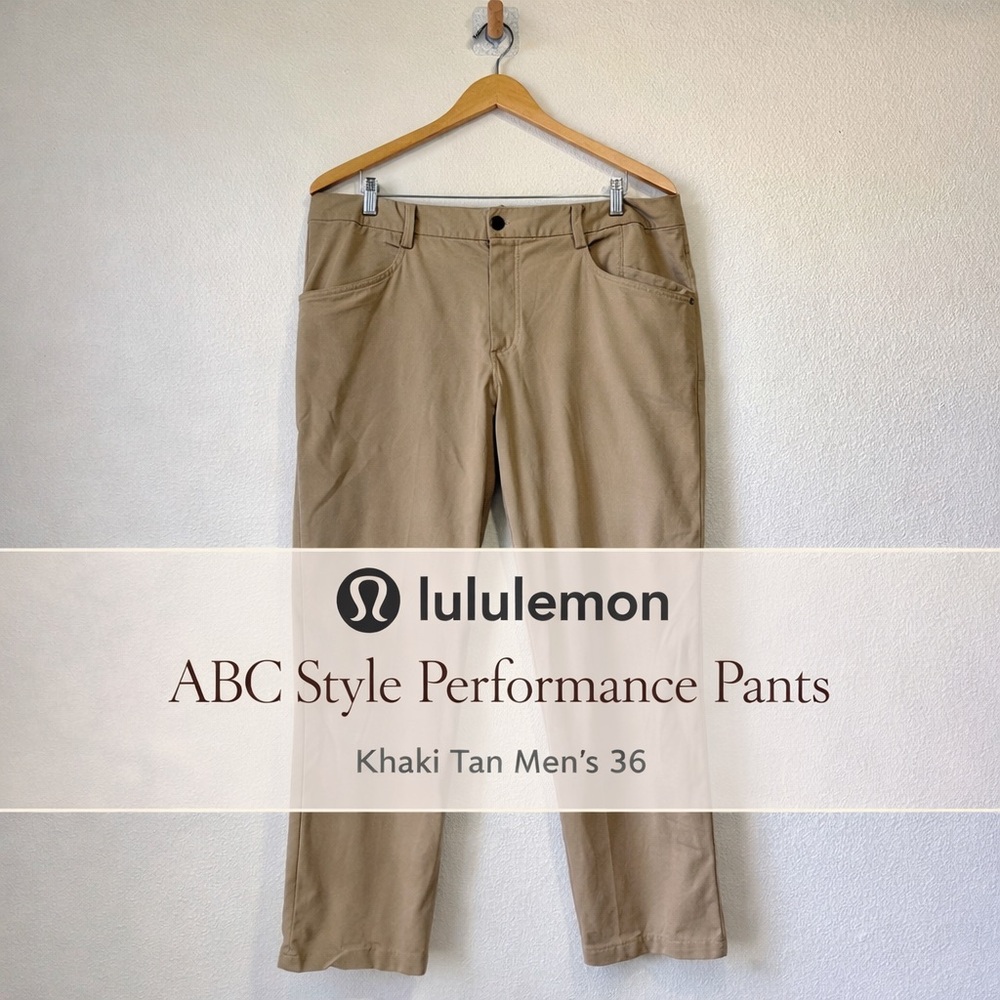 Lululemon ABC Style Performance Pants Khaki Tan Men’s 36